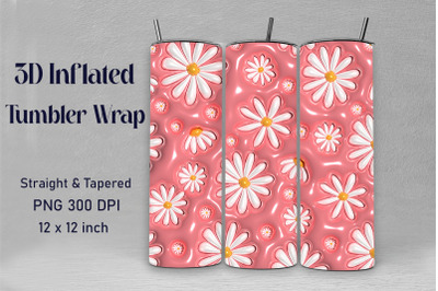 3D Inflated Daisy Flowers Tumbler Wrap