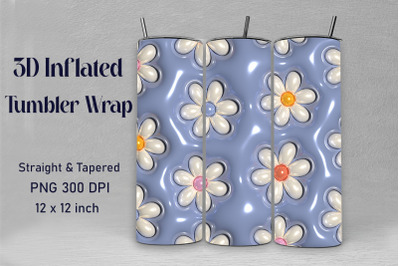 3D Inflated Daisy Flowers Tumbler Wrap