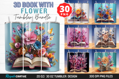 3D Book with Flower Tumbler Bundle