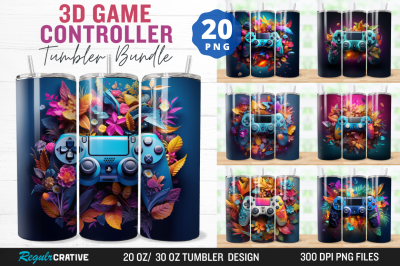 3D Game Controller Tumbler Wrap Bundle