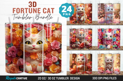 3D Fortune Cat Tumbler Bundle