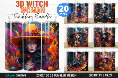 3D Witch Woman Tumbler Bundle