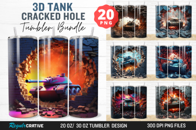 3D Tank Cracked Hole Tumbler Bundle