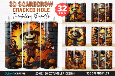 3D Scarecrow Cracked Hole Tumbler Bundle