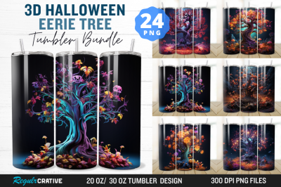 3D Halloween Eerie Tree Tumbler Bundle