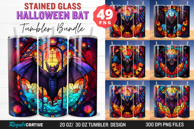 Stained Glass Halloween Bat Tumbler Bundle