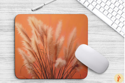 Pampas Grass On Soft Orange Background