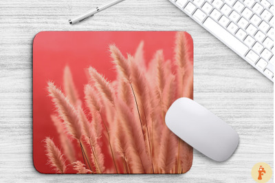 Pampas Grass On Soft Red Background