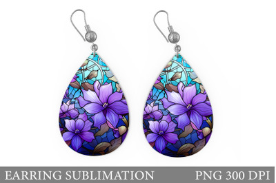 Stained Glass Flowers Earring. Flowers Earring Design