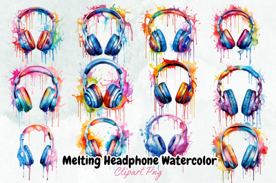 Melting Headphone Watercolor Sublimation