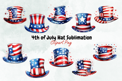 4th of July Hat Sublimation Clipart