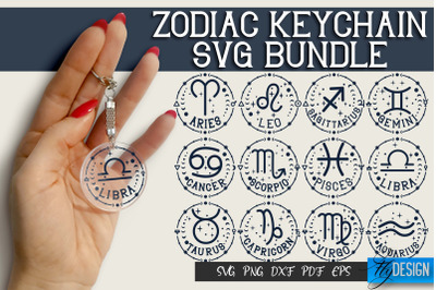 Zodiac Keychain Svg | Keychain Design | Astrology Svg