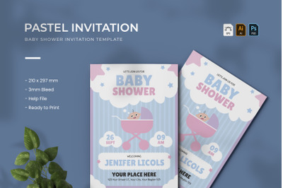 Pastel - Baby Shower Invitation