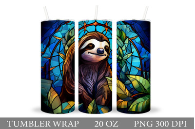 Stained Glass Sloth Tumbler Wrap. Sloth Tumbler Wrap Design