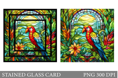Stained Glass Bird Card. Bird Stained Glass Card Sublimation