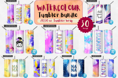 Watercolor Tumbler Bundle