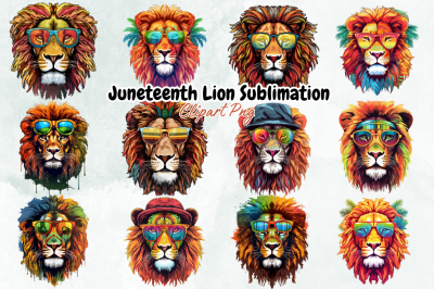 Juneteenth Lion Sublimation Clipart