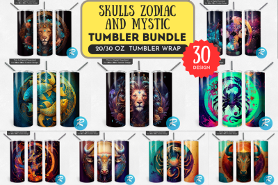 Skulls Zodiac And Mystic Png Tumbler Bundle