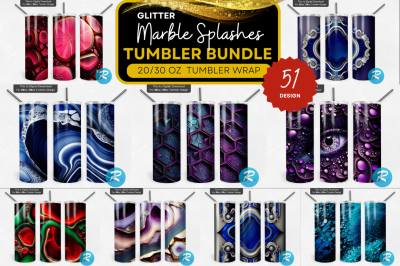 Glitter Marble Splashes Tumbler