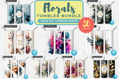 Florals Flowers Png Tumbler Bundle