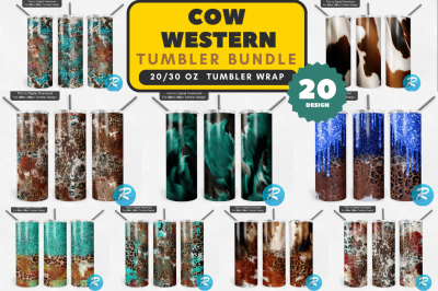 Cow Western Png Tumbler Bundle