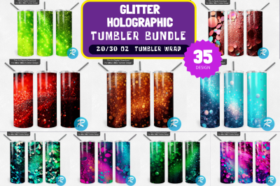 Glitter Holographic Png Tumbler Bundle