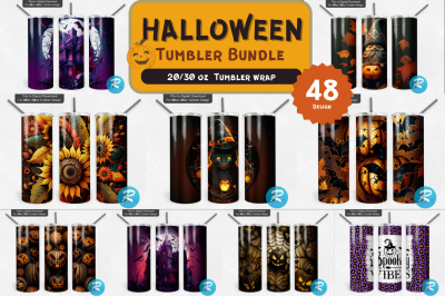 Fall And Halloween Png Tumbler Bundle