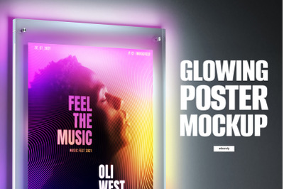 Glowing Poster Mockup