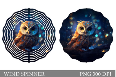 Owl Wind Spinner Sublimation. 3D Owl Wind Spinner Design
