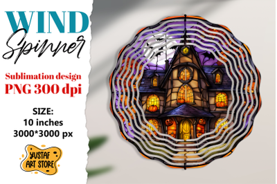 Halloween Stained glass wind spinner sublimation design