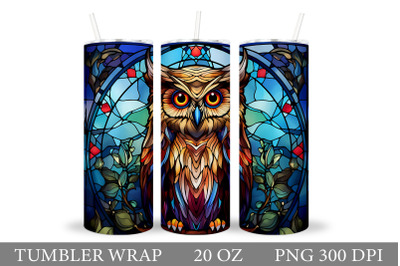 Owl Tumbler Sublimation. Stained Glass Owl Tumbler Design