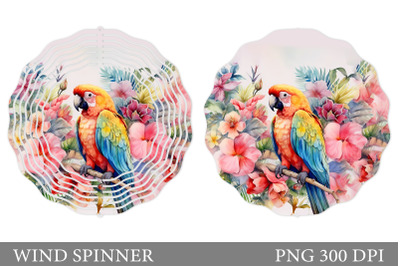 Parrot Wind Spinner Design. Parrot Watercolor Wind Spinner