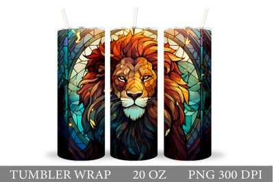 Lion Tumbler Wrap. Stained Glass Lion Tumbler Design