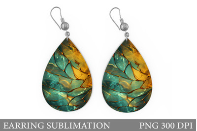 Stained Glass Earring Design. Abstract Earring Sublimation