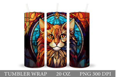 Stained Glass Cat Tumbler Wrap. Cat Tumbler Wrap Design