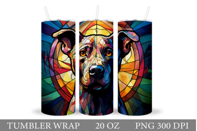 Dog Tumbler Wrap Design. Stained Glass Dog Tumbler Wrap