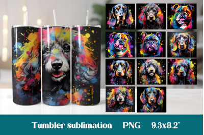 Rainbow dog tumbler bundle | Animal bundle tumbler wrap