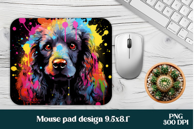 Rainbow dog mouse pad sublimation design