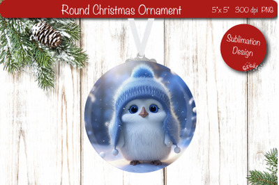 Christmas ornament Round Sublimation Christmas Penguin PNG