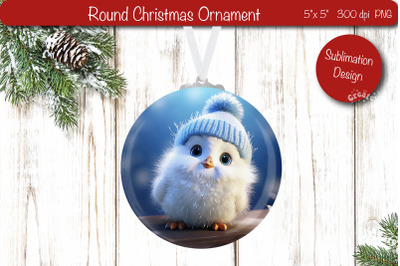 Christmas ornament Round Sublimation Christmas Penguin PNG