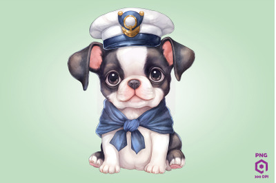 Sailor Boston Terrier Dog Clipart