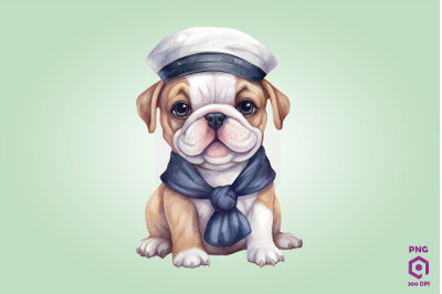 Sailor Bulldog Dog Clipart