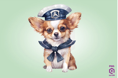 Sailor Chihuahua Dog Clipart