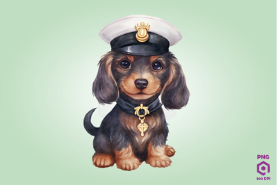 Sailor Dachshund Dog Clipart