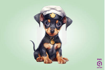 Sailor Doberman Pinscher Dog Clipart