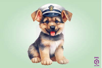 Sailor German Shepherd Dog Clipart