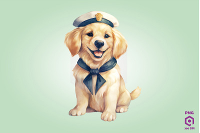 Sailor Golden Retriever Dog Clipart