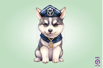 Sailor Siberian Husky Dog Clipart