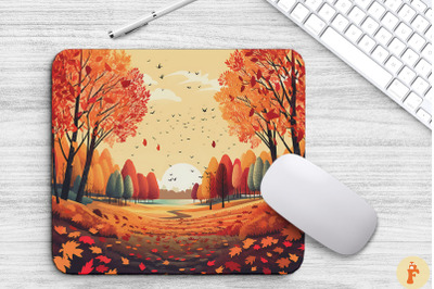 Peaceful Autumn Landscape Mouse Pad