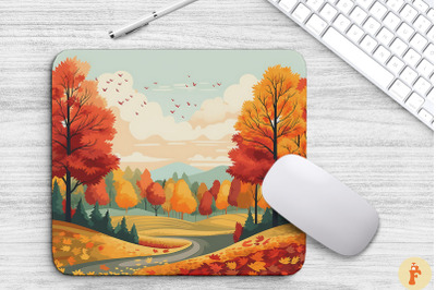 Peaceful Autumn Landscape Mouse Pad